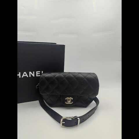香奈兒 chanel 黑銀 員工包