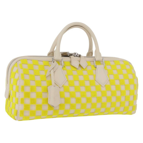 路易威登 Damier Cubic Speedy EW 手袋，黃色皮革，M48912，LV 正品，編號 189876SM