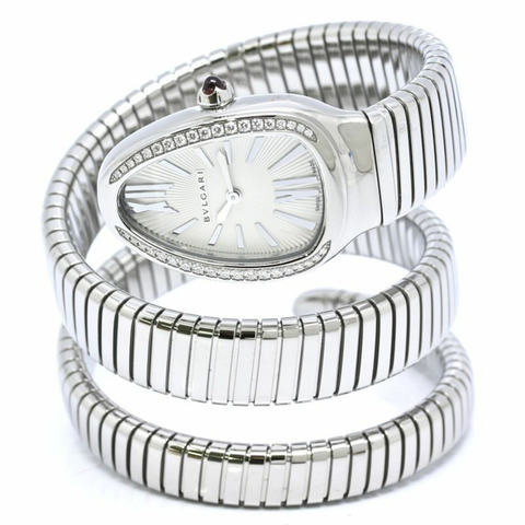 寶格麗 (BVLGARI) Serpenti Tubogas 雙螺旋鑲鑽 SP35C6SDS.2T SP35S 101910 女士腕錶 SS 40502