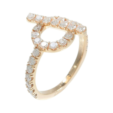 HERMES 18K玫瑰金Finesse Ring鑽石戒指