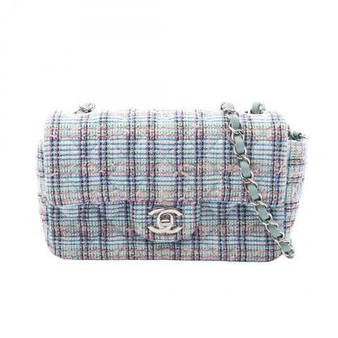 香奈兒 (CHANEL) 迷你絎縫 20 鏈條斜背包 A69900 斜紋軟呢綠色 SHW