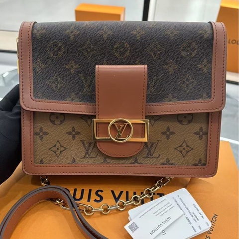 Louis Vuitton路易威登 达芙妮中号 焦糖老花拼色中号单肩包 芯片款