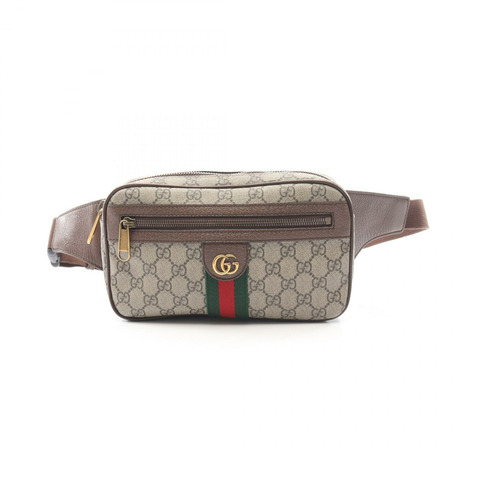 GUCCI Ophidia GG 腰包 574796 帆布皮革 米棕色 二手 男女通用