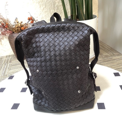 Bottega Veneta葆蝶家 Hydrology巧克力棕編織 雙肩包 尺寸43*30*