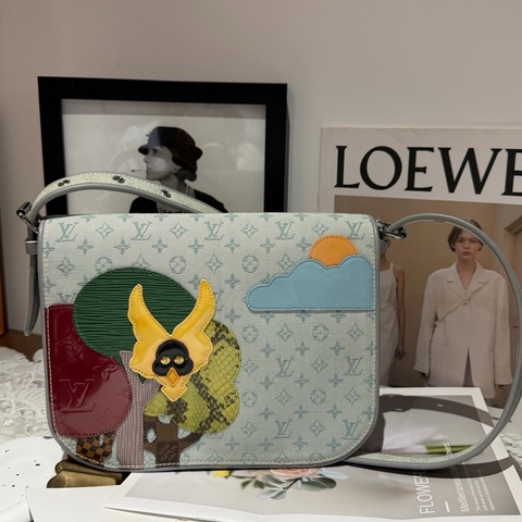 LV 路易威登中古丹寧 童話故事系列 郵差包