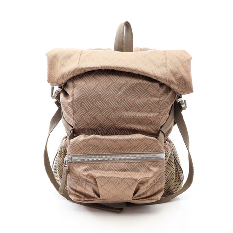 BOTTEGA VENETA Trekking Intrecciato Rucksack Backpack Nylon Brown Used Unisex