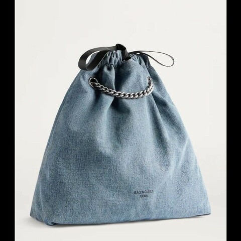 Balenciaga crush tote small denim bag