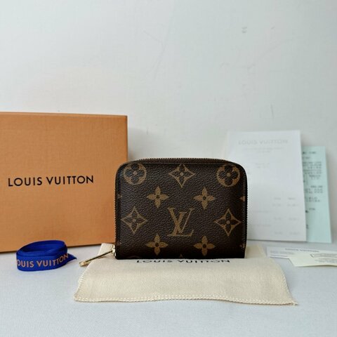 LV 老花ㄇ字拉鍊零錢包
