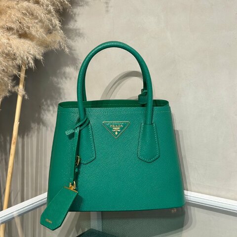 PRADA Double Saffiano手提包 - 綠