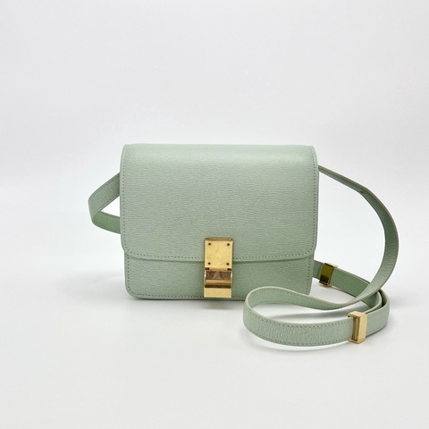 💚 威選精品｜CELINE Mini Box 綠色金扣 豆腐包 💚