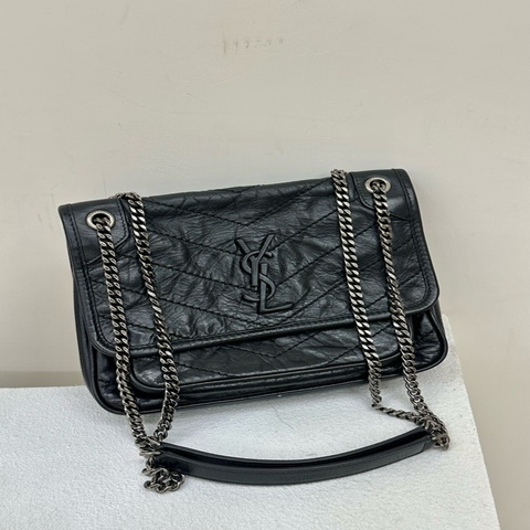 88新 ysl niki baby black mini迷你 黑色做舊復古古銅色飾件 單肩包