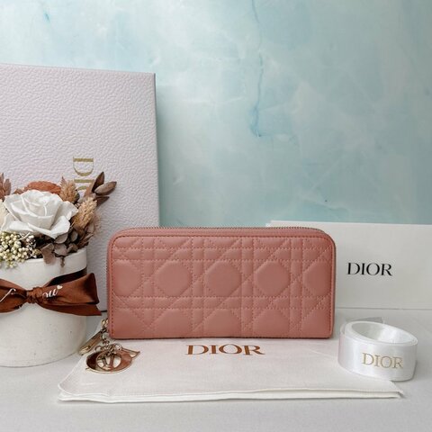 DIOR Cannage拉鍊長夾