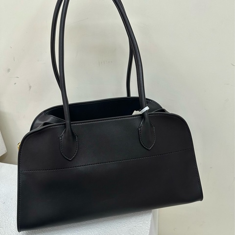 全新閑置The  row Margaux Shoulder 12 馬鞍皮 金扣 手提單肩袋包黑色black