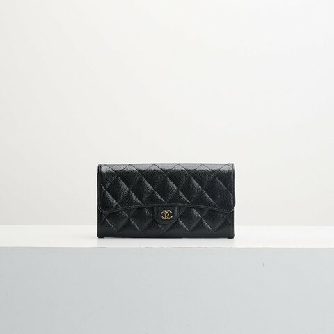 Chanel cf長夾/黑金牛