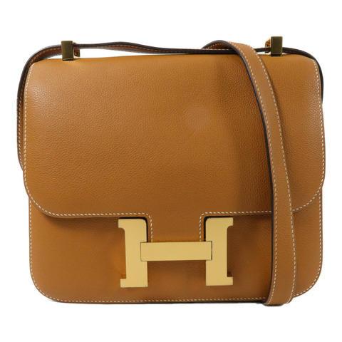 HERMES Evercolor皮革Constance 24肩背袋Gold
