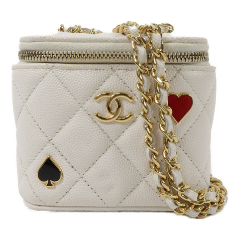 CHANEL 牛皮皮革Mini Vanity Case鏈帶肩背袋
