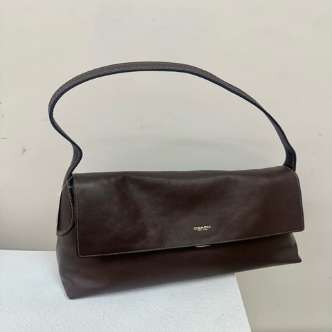 全新 coach chelsea 36 large大號 楓樹棕色 天然粒面牛皮革 單肩包 CDS62-B4MPL