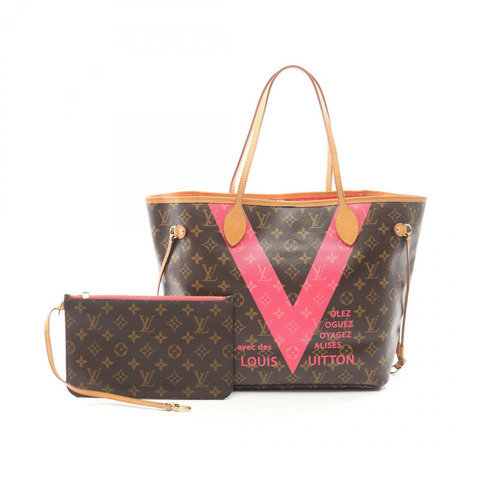 路易威登 Neverfull MM V 手提單肩包 M41602 Monogram 帆布粉紅二手