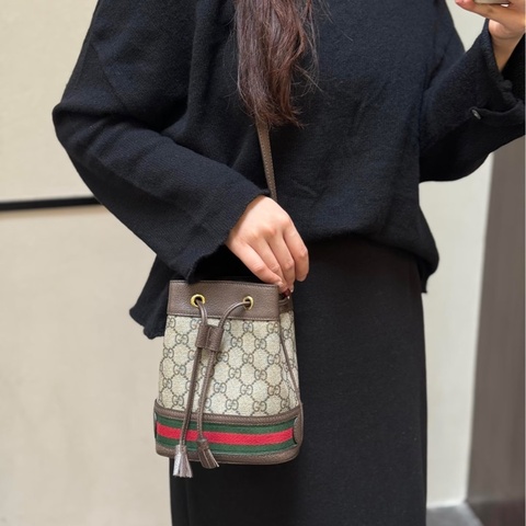 GUCCI💚原花OPHIDA MINI小水桶550620