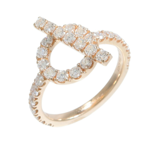 HERMES 18K玫瑰金Finesse Ring鑽石戒指