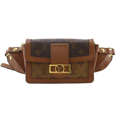 Louis Vuitton Daufine 腰包，Monogram Reverse，2-Way Clutch，M44586，帆布，2018 款，棕色，GI4198，2 Way，磁扣，女士。