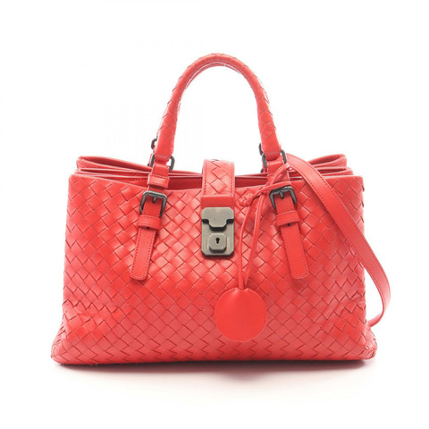 BOTTEGA VENETA Intrecciato 小號 Roma 斜背包手提包 337303 皮革 紅色 二手