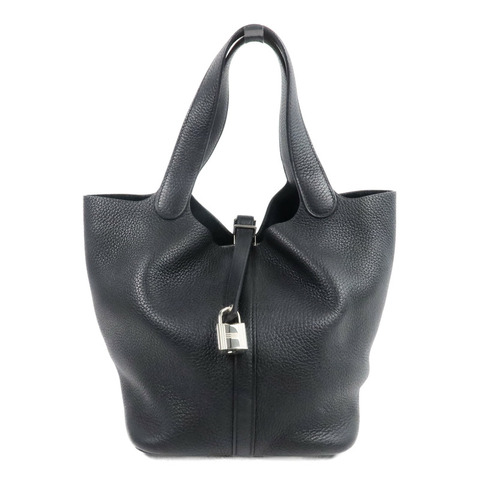 HERMES Clemence皮革 Picotin MM手挽袋Noir