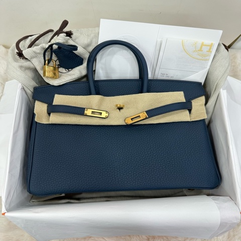Hermes 愛馬仕 Birkin25 7P 普魯士藍金扣 W刻 全新有購證
