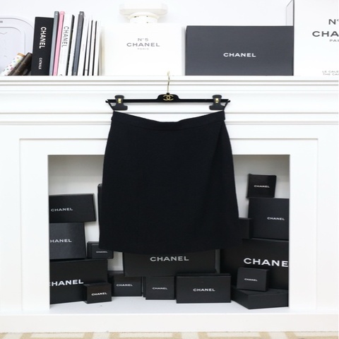 Chanel 95年黑色羊毛半裙