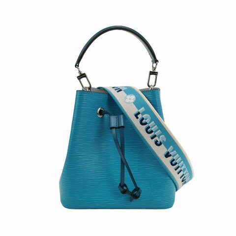 Louis Vuitton (LV) NÉONOÉBB牛皮水波紋抽繩斜背包肩肩包晶片款
