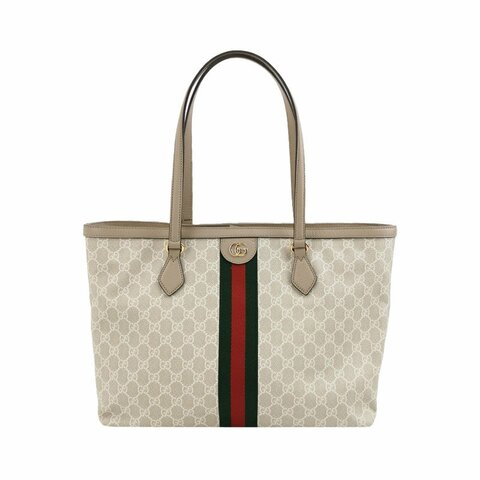 Gucci Ophidia中型牛皮帆布GG老花條紋雙G單肩包