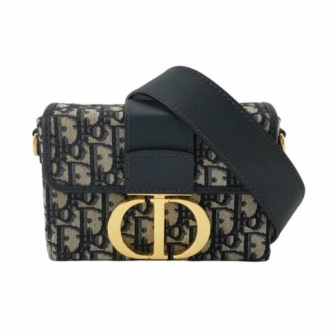 Dior 30 Montaigne蒙田包迷你牛皮帆布Oblique老花CD標誌斜背包單肩包