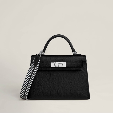 Hermes Sangle Cavale 25mm帆布銀扣背帶