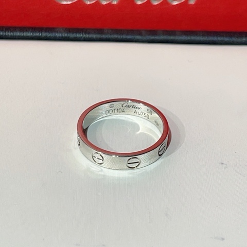 Cartier 卡地亞 LOVE 白金戒指 50碼 🈚附件