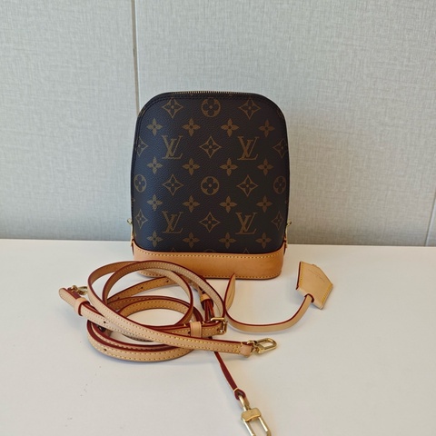 路易威登/Louis Vuitton ALMA 雙肩包手提包 棕色老花 金扣