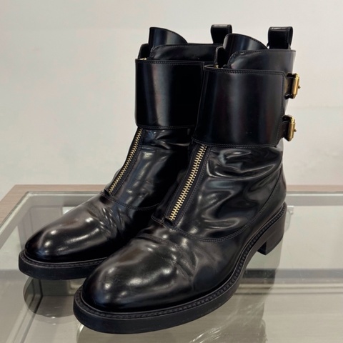 LV路易威登 Louis Vuitton 黑色拉鍊女款短靴馬丁靴4cm 37碼99新