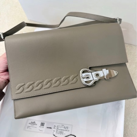 Hermes Boucle Sellier 大象灰 銀扣