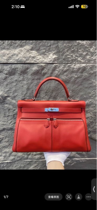 有票✨ Hermes 愛馬仕 kelly Lakis 32 朱砂紅 銀扣 A刻