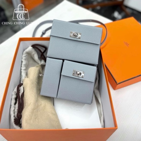 🌈Hermes🧡Kelly Multipocket🧡P0木偶灰銀扣🌈未使用閑置🌟Stamp K🌟有盒🧡Multipocket🌟Kellymultipocket🌟kelly🌟愛馬仕🌟