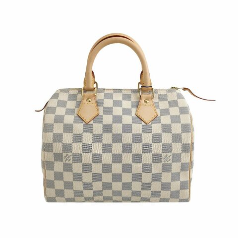 Louis Vuitton (LV) Speedy25植鞣革棋盤格波士頓包手提包