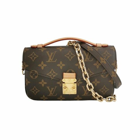 Louis Vuitton (LV) Pochette Metis East West植鞣革老花翻蓋斜背包單肩包晶片款