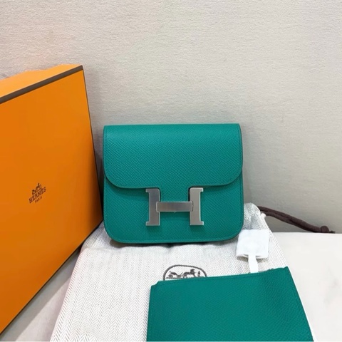 Hermes 愛馬仕 Slim 康康 帝王綠 銀扣