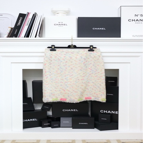 Chanel 04年彩虹粗花呢半裙