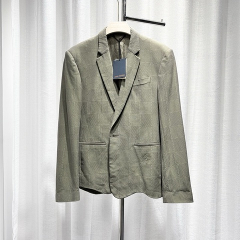 【全新】Louis Vuitton LV西服 棋盤格 桑蠶絲