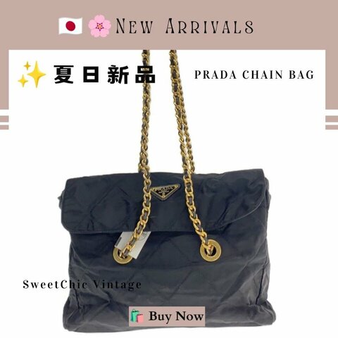 🛍️🎁 26 🔥7月新品【預訂】 💘PRADA 經典黑色尼龍鏈條單肩包 🔥 熱賣款 PRADA Chain Bag 🔥