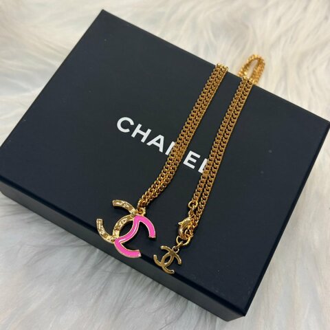 CHANEL 金粉雙色雙C項鍊