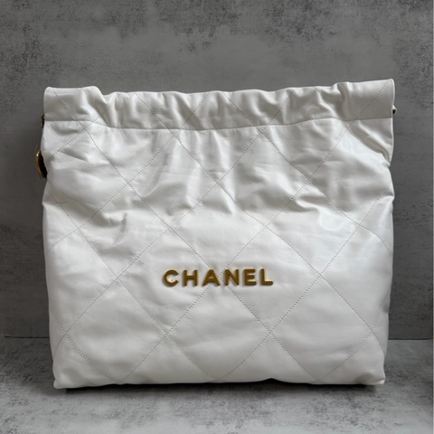 CHANEL 22bag 中號白金 垃圾袋 晶片款 全配購證