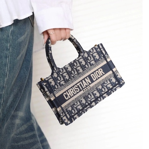 ✨Dior迪奧｜老花mini tote 新款肩帶款｜98新