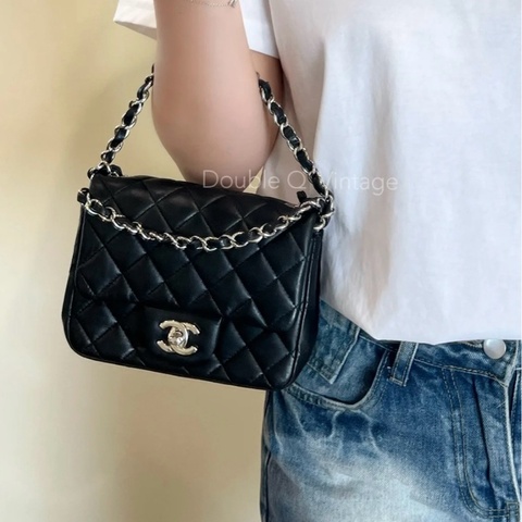 💎Chanel香奈兒｜黑銀CF方胖子｜98新全配30開