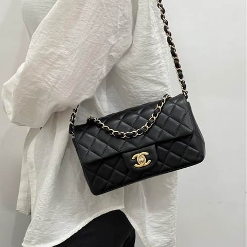 💎Chanel香奈兒｜黑金Classic CF大mini鏈條包｜98新24開 保卡✅